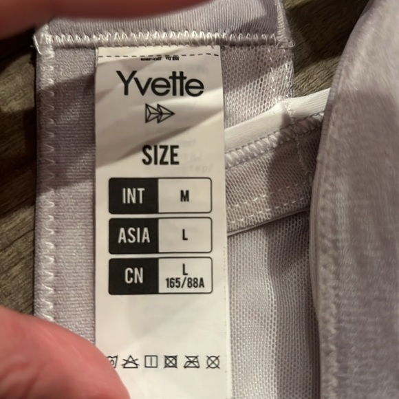 Yvette Power Cross Back Padded Running Bra High Impact White Gray - Picture 3 of 6